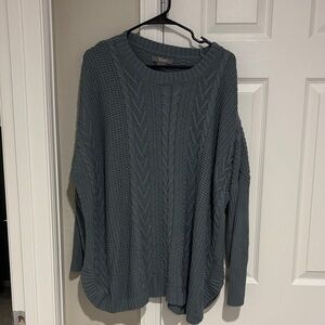 Natural Reflections Green Cable Knit Sweater
